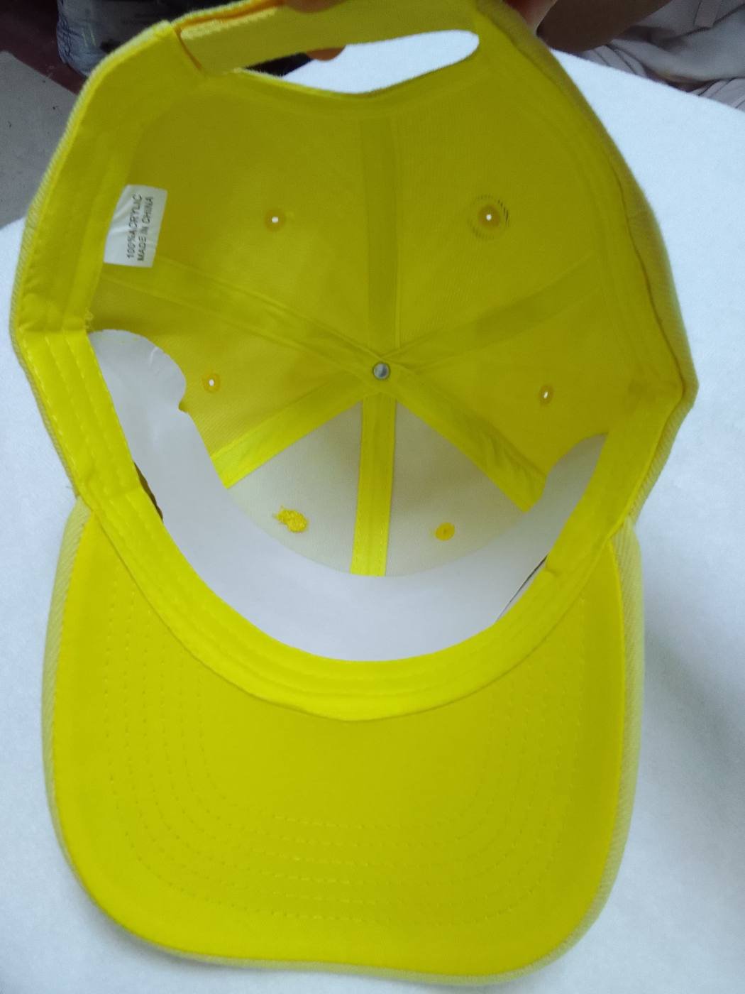 Yellow Acryllic Cap Back Inside Veiw Acrylic Caps UAE