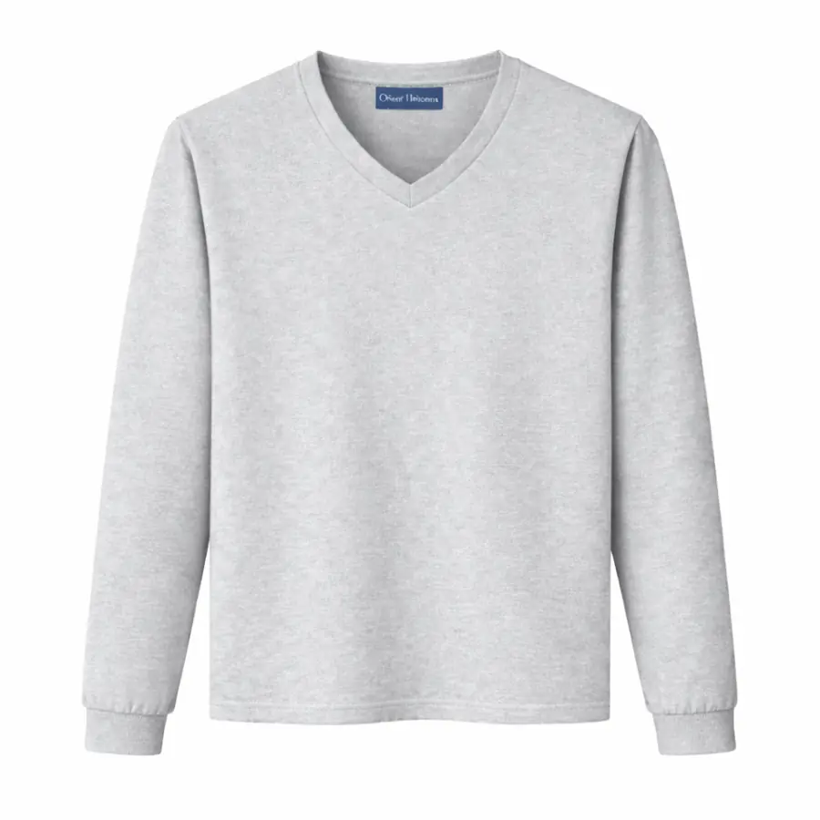 V Neck Tshirts Heather Gray Long Sleeved V Neck T Shirt UAE