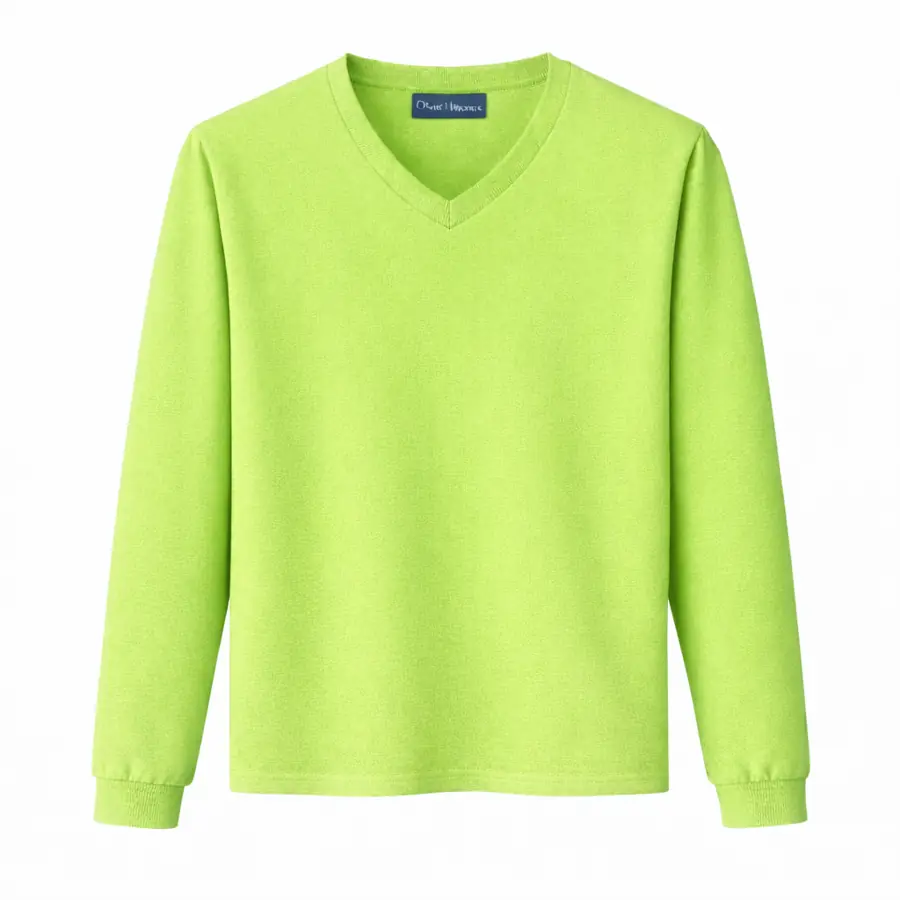 V Neck Tshirts Lime Green V Neck T Shirt On White UAE