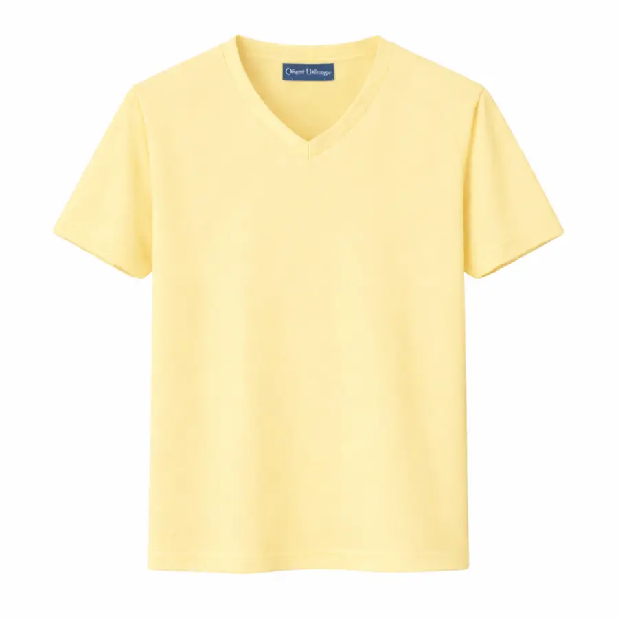 V Neck Tshirts Pale Yellow V Neck T Shirt Display UAE
