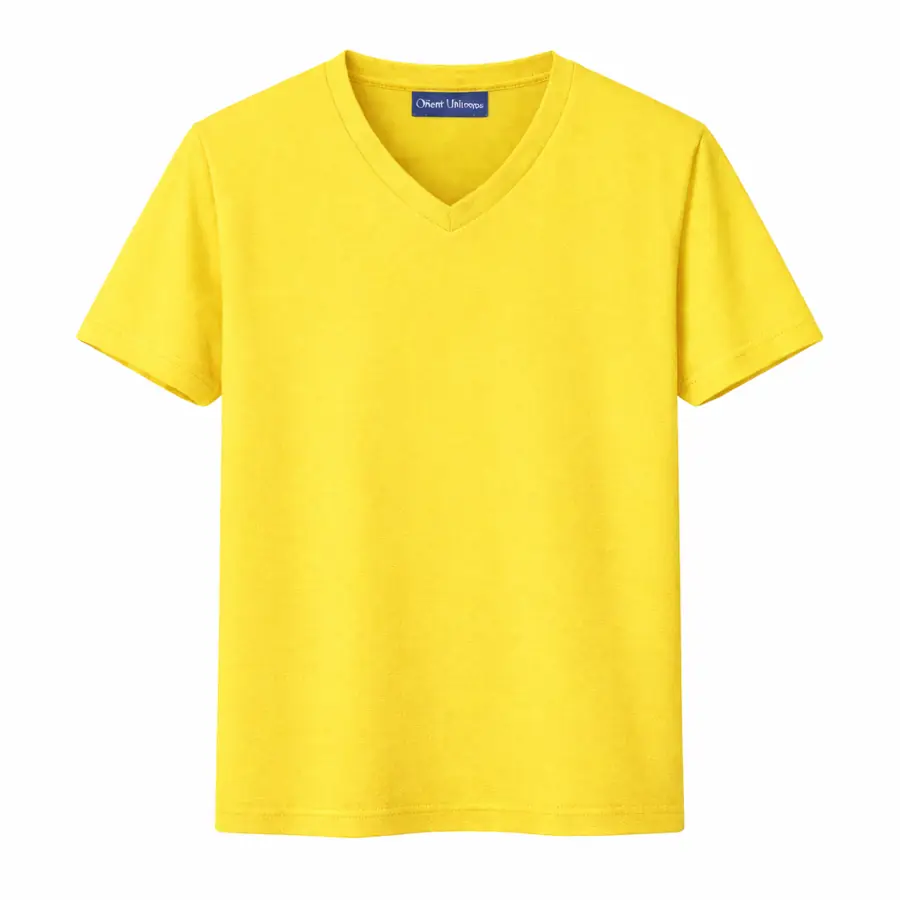V Neck Tshirts Yellow V Neck T Shirt On White Background UAE